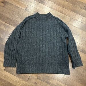 H&M Charcoa-Greyl Wool Blend Sweater